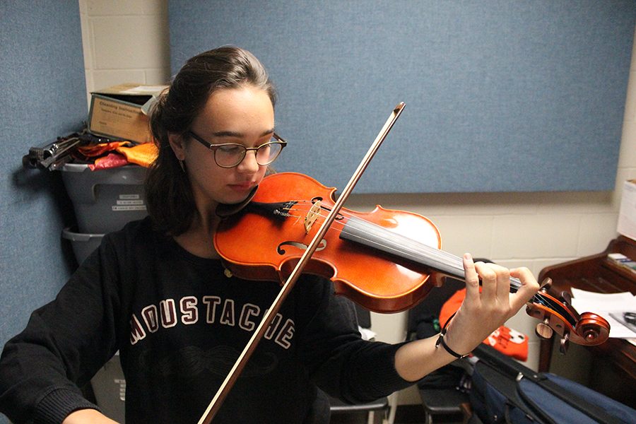 The first term of the school year, Rigol participated in cross country, concert choir and marching band. In concert band, Rigol will be playing the violin, an instrument that is not typically within the West Delaware ensemble.