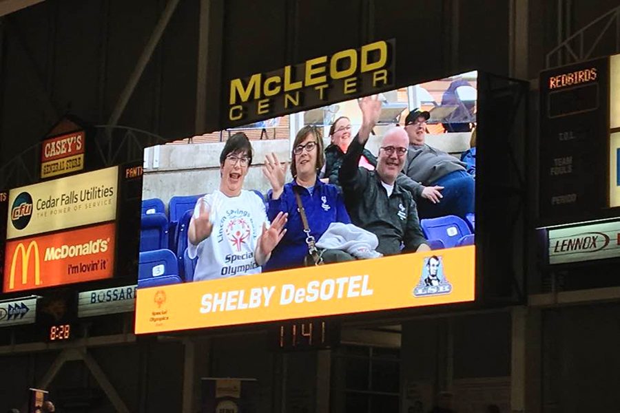 During the game, DeSotel and her parents were highlighted on the big screen. 