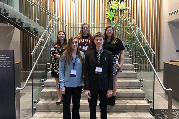 Front Row: Emily Klostermann (12), Alex Schnieders (12); Back Row: Hannah Wenger (12), Natalie Kehrli (10), Hallie Wenger (10).