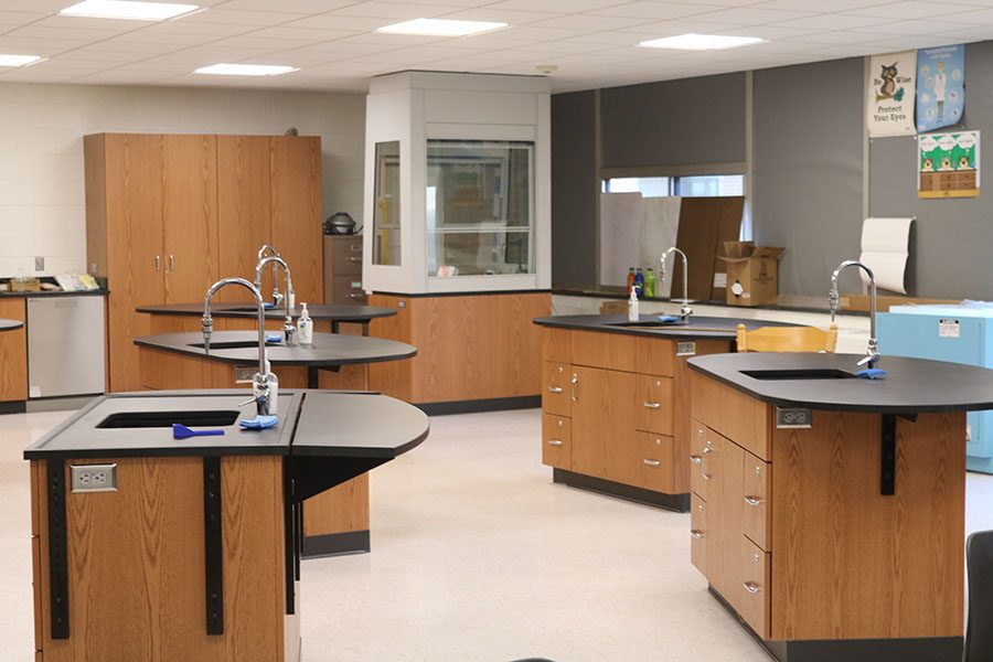 The new chemistry lab was completed about a month into the new school year. 