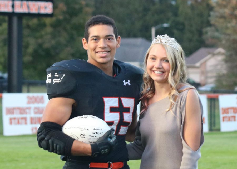 Bouncing back to the traditional crowning of king and queen, West Delaware presents Hawk football fans with the coronation before the varsity game on Friday night. Christian Nunley was crowned king, and Laney Demmer was crowned queen. 