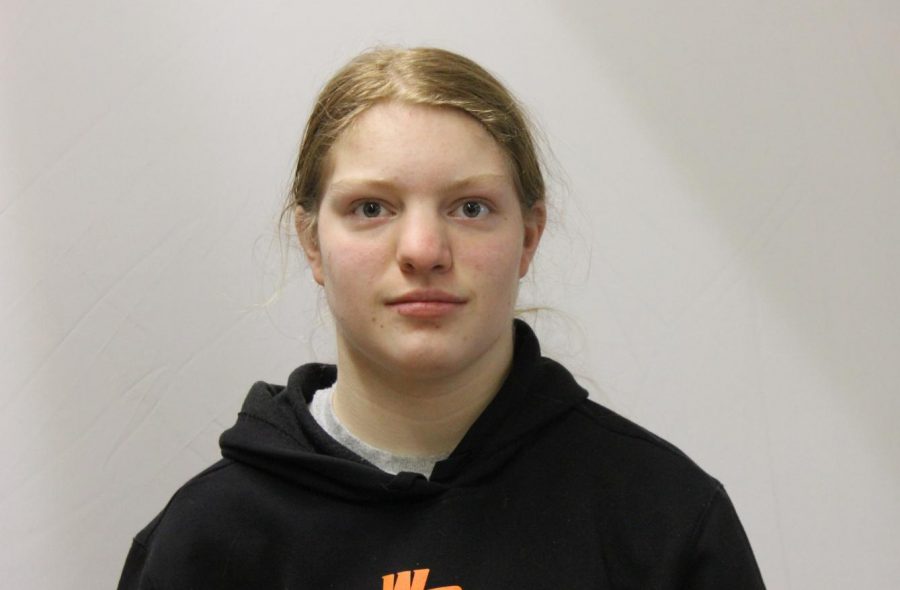 Female football player Samantha Murray played football this fall. 