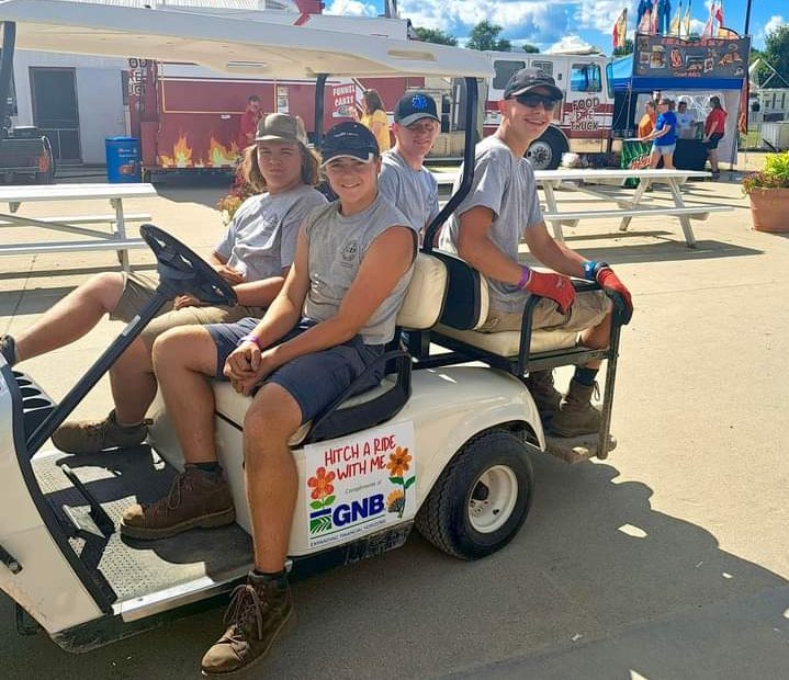 Landen Palmer rides with others from the junior fair association. Photo courtesy of Landen Palmer.
