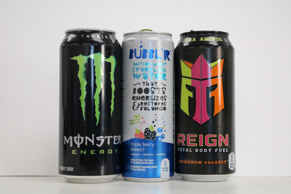 Students can often be seen with caffeinated drinks, like Monster, Bubblr, and Reign, in hand. 