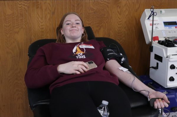 On Feb. 29, Claire Manson (11) donates blood to help save lives!