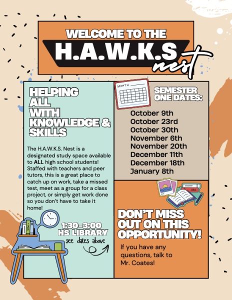 The H.A.W.K.S Nest provides an opportunity for students to get caught up on work. 
