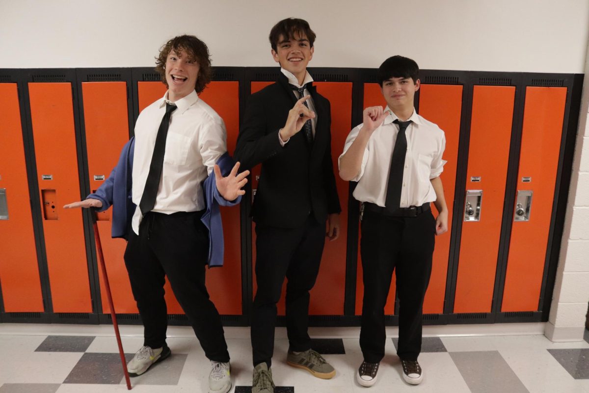 Looking sharp and stylish, Brock Northburg (12), Samuel Mejia (10), and Kile McNelly (11) rock their Chainsaw Man looks.