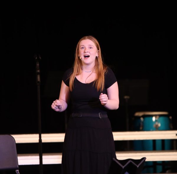At the Swing into Spring concert, Makayla Seeley sings a solo.